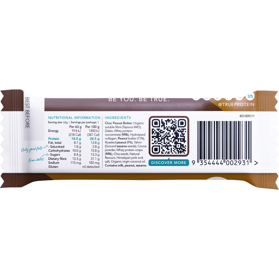 TRUE PROTEIN Protein Bar Choc Peanut Butter