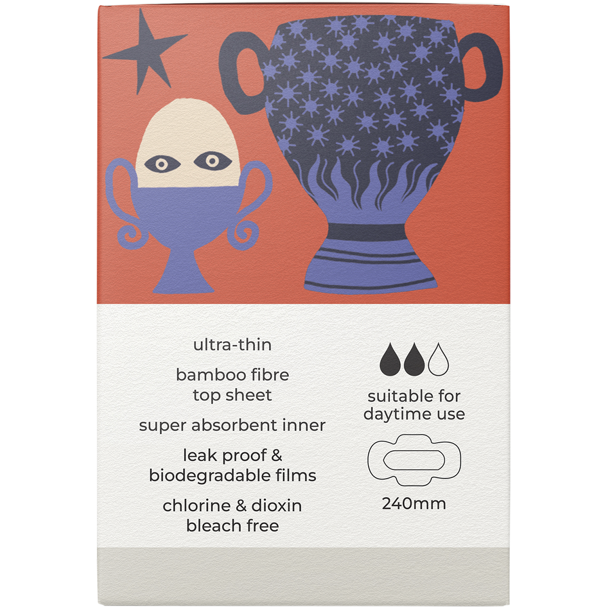 Natural Bamboo Pads Regular Winged & Ultra Thin