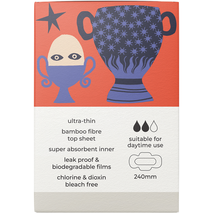 Natural Bamboo Pads Regular Winged & Ultra Thin