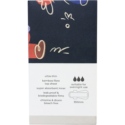 Natural Bamboo Pads Overnight Winged & Ultra Thin