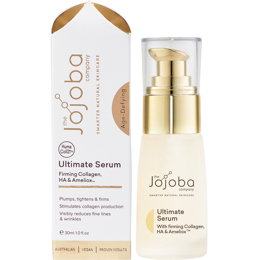 The Jojoba Company Ultimate Serum with collagen HA and Ameliox for firming and hydration