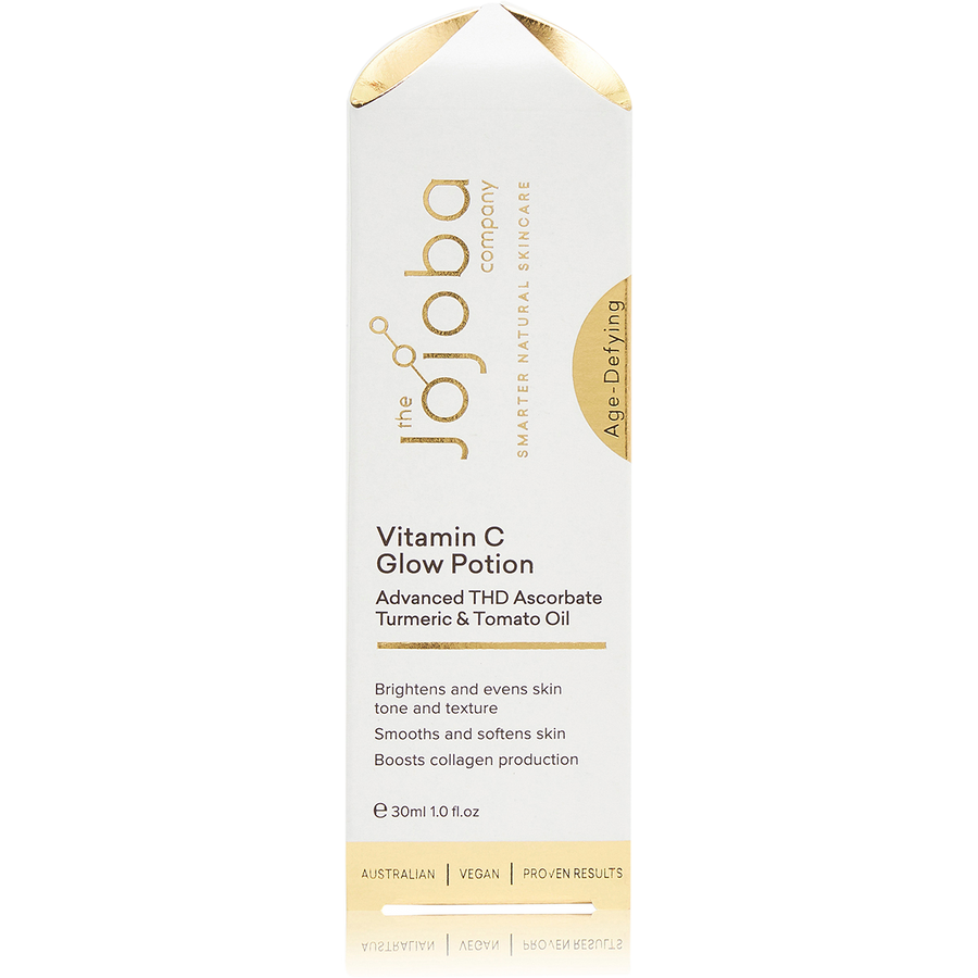 Close up of The Jojoba Company Vitamin C Glow Potion lightweight brightening serum