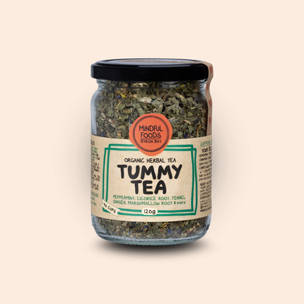 Tummy Tea herbal tea from Wallaby Wellness Gut Health Starter Pack for soothing digestion and bloating relief