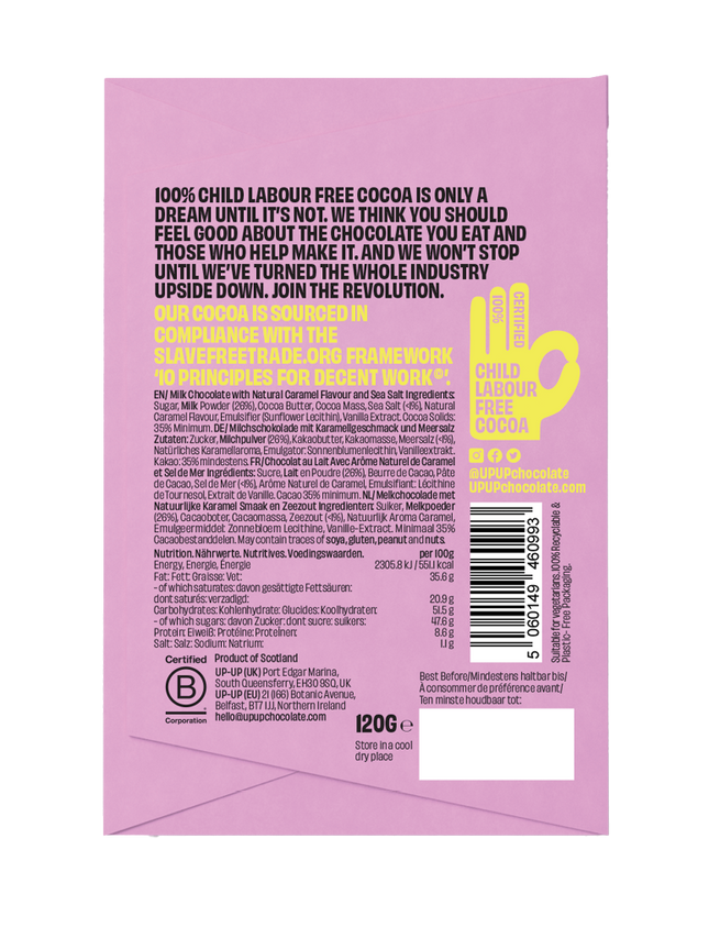 Up Up Salted Caramel Milk Chocolate 130g
