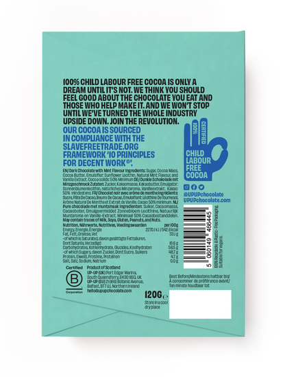 UP-UP Chocolate Wild Mint Dark Chocolate Bar – 130g