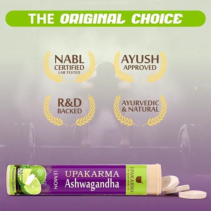 Effervescent Ashwagandha tablet with zesty lemon taste