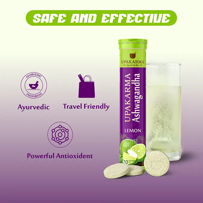 Upakarma Ashwagandha Effervescent Tablet with Lemon Taste