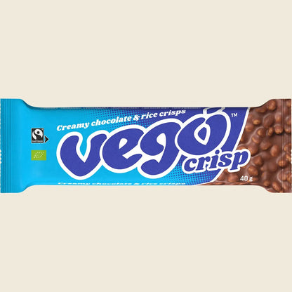 Vego Crisp Chocolate Bar Creamy Chocolate & Rice Crisps 20x40g
