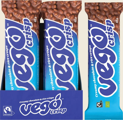 Vego Crisp Chocolate Bar Creamy Chocolate & Rice Crisps 20x40g