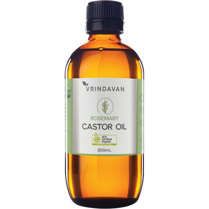 Castor Oil and Rosemary Amber Glass Bottle