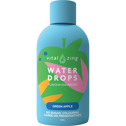 Water Drops Green Apple