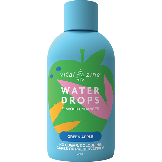 Water Drops Green Apple