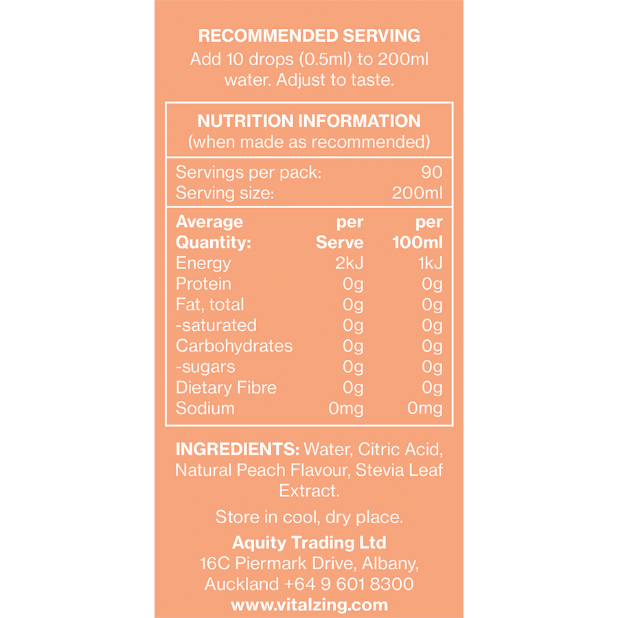 Vital Zing Water Drops Peach Iced Tea