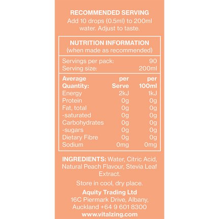 Vital Zing Water Drops Peach Iced Tea