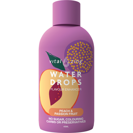 Vital Zing Water Drops Peach & Passionfruit