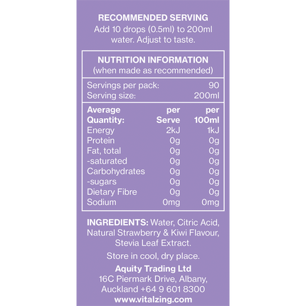Vital Zing Water Drops Strawberry & Kiwi