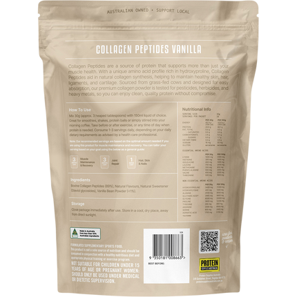 Premium vanilla-flavored collagen peptides from Protein Supplies Australia, ideal for daily protein and wellness support.