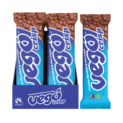 Vego Crisp Chocolate Bar Creamy Chocolate & Rice Crisps 20x40g