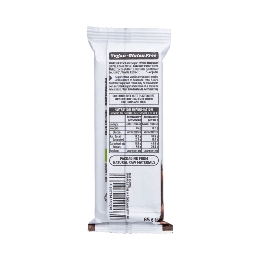Vego Whole Hazelnut Chocolate Bar Mini 20x65g