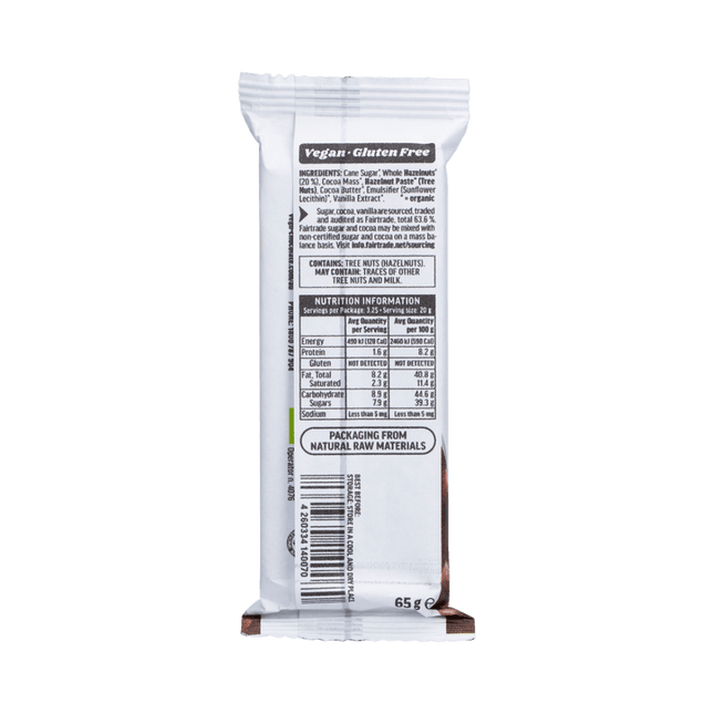 Vego Whole Hazelnut Chocolate Bar Mini 20x65g