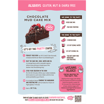 Chocolate Mud Cake Mix with Choc Frosting