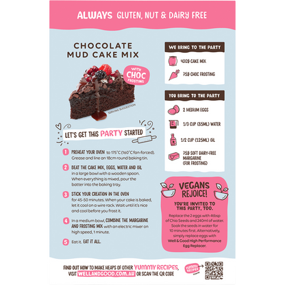 Chocolate Mud Cake Mix with Choc Frosting
