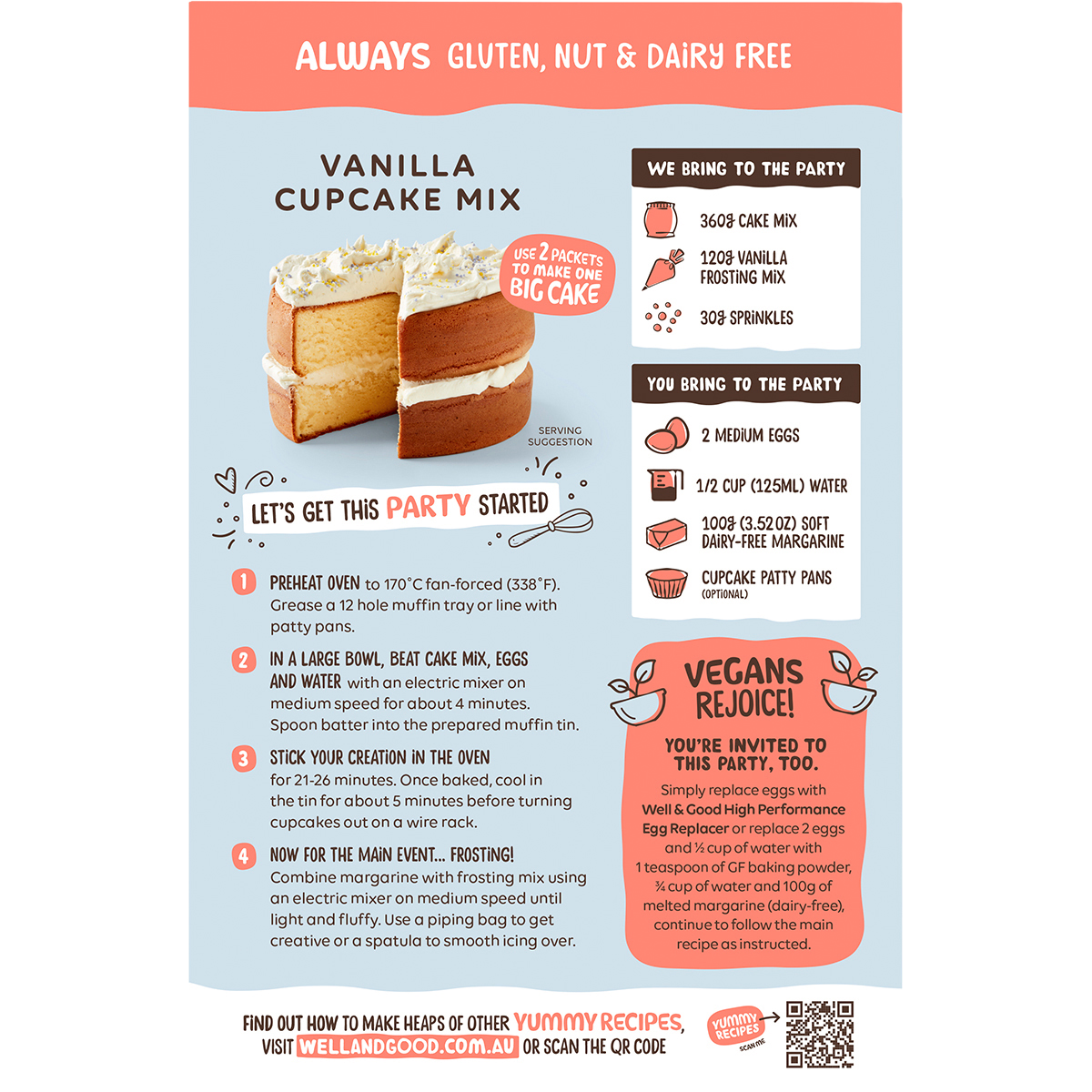 Vanilla Cupcake Mix with Icing & Sprinkles