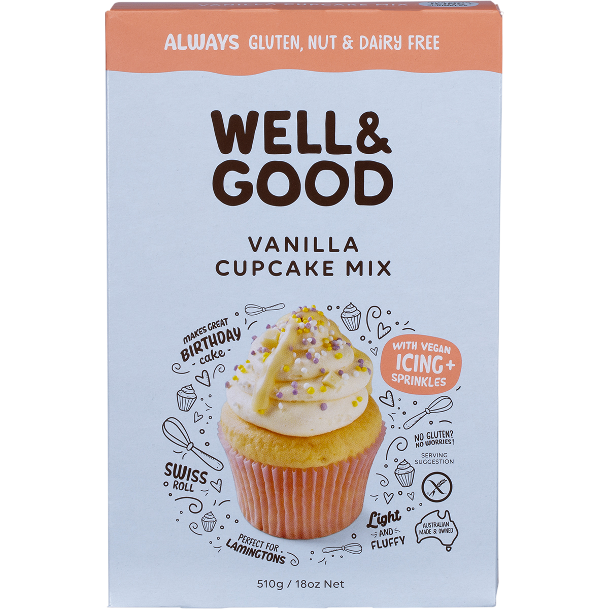 Vanilla Cupcake Mix with Icing & Sprinkles