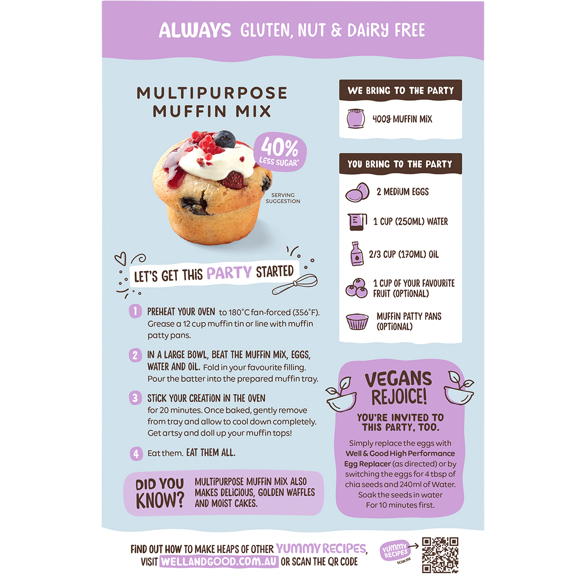 Multipurpose Muffin Mix 40% Less Sugar