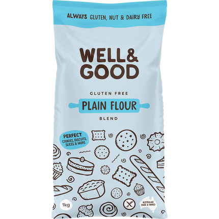 Plain flour blend from Well and Good, versatile baking option