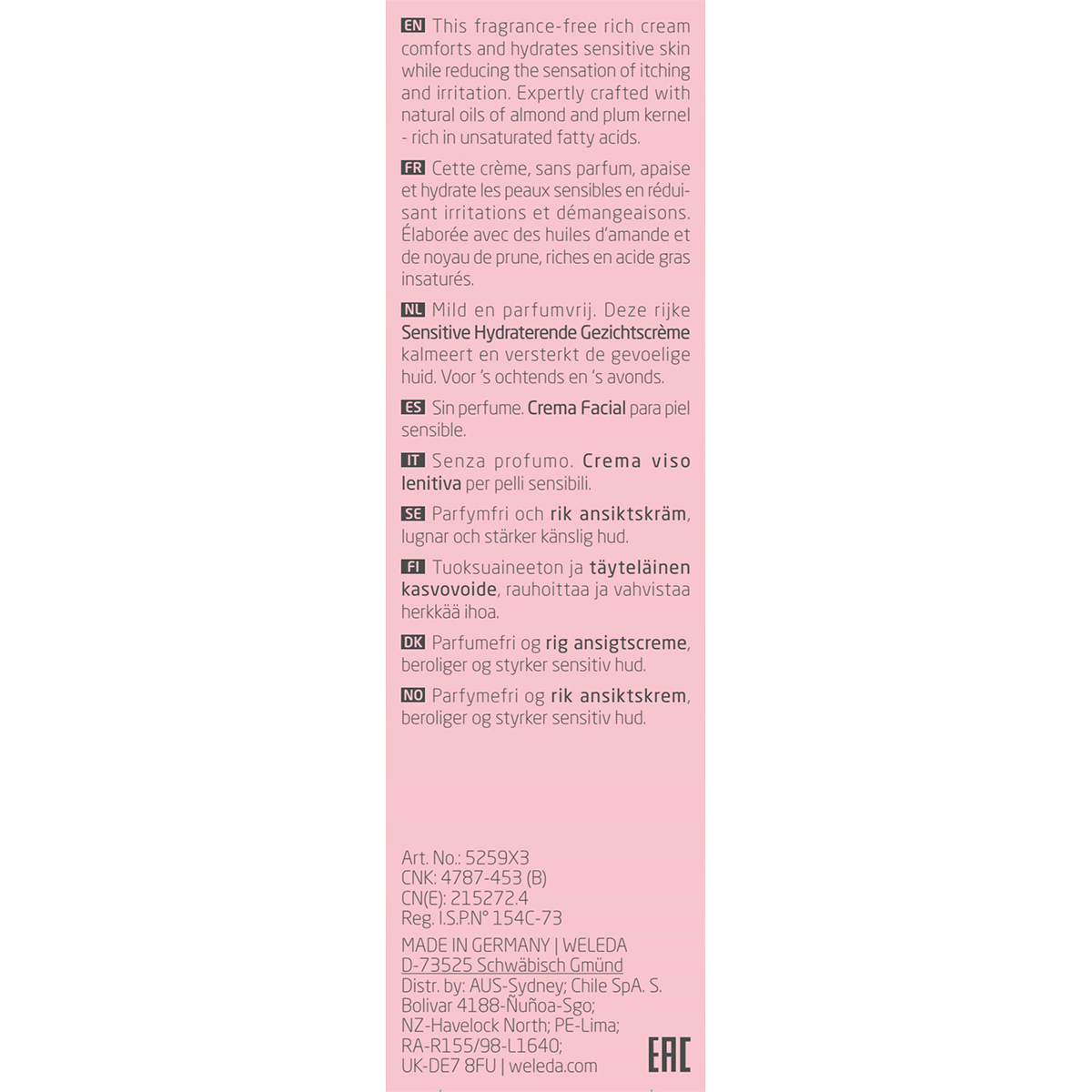 Sensitive Soothing Moisturiser Almond