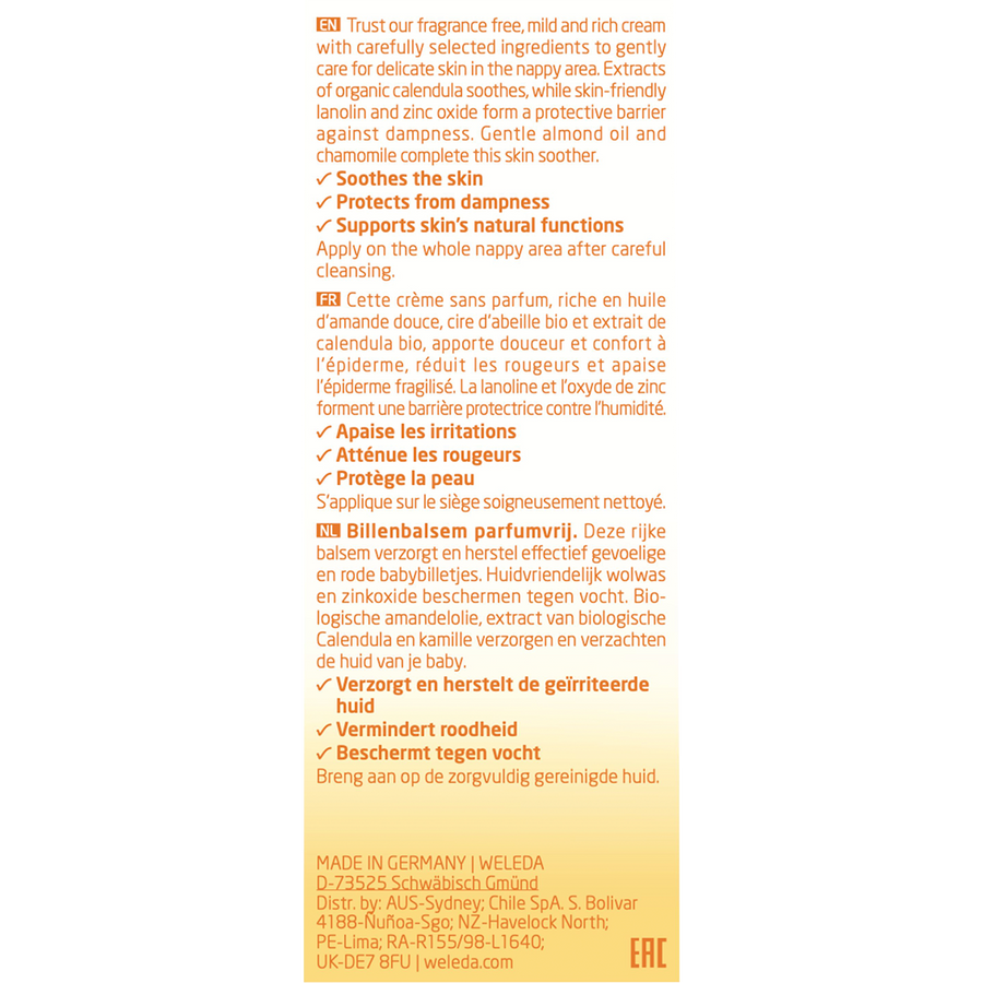 Baby Nappy Change Cream Calendula Fragrance Free