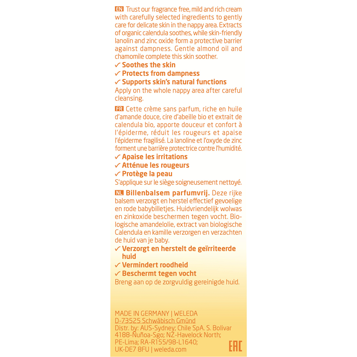 Baby Nappy Change Cream Calendula Fragrance Free