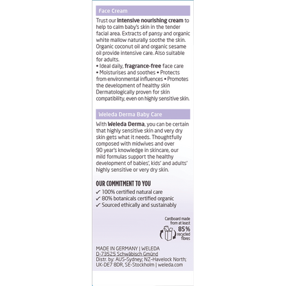 Baby Derma Face Cream White Mallow Fragrance Free