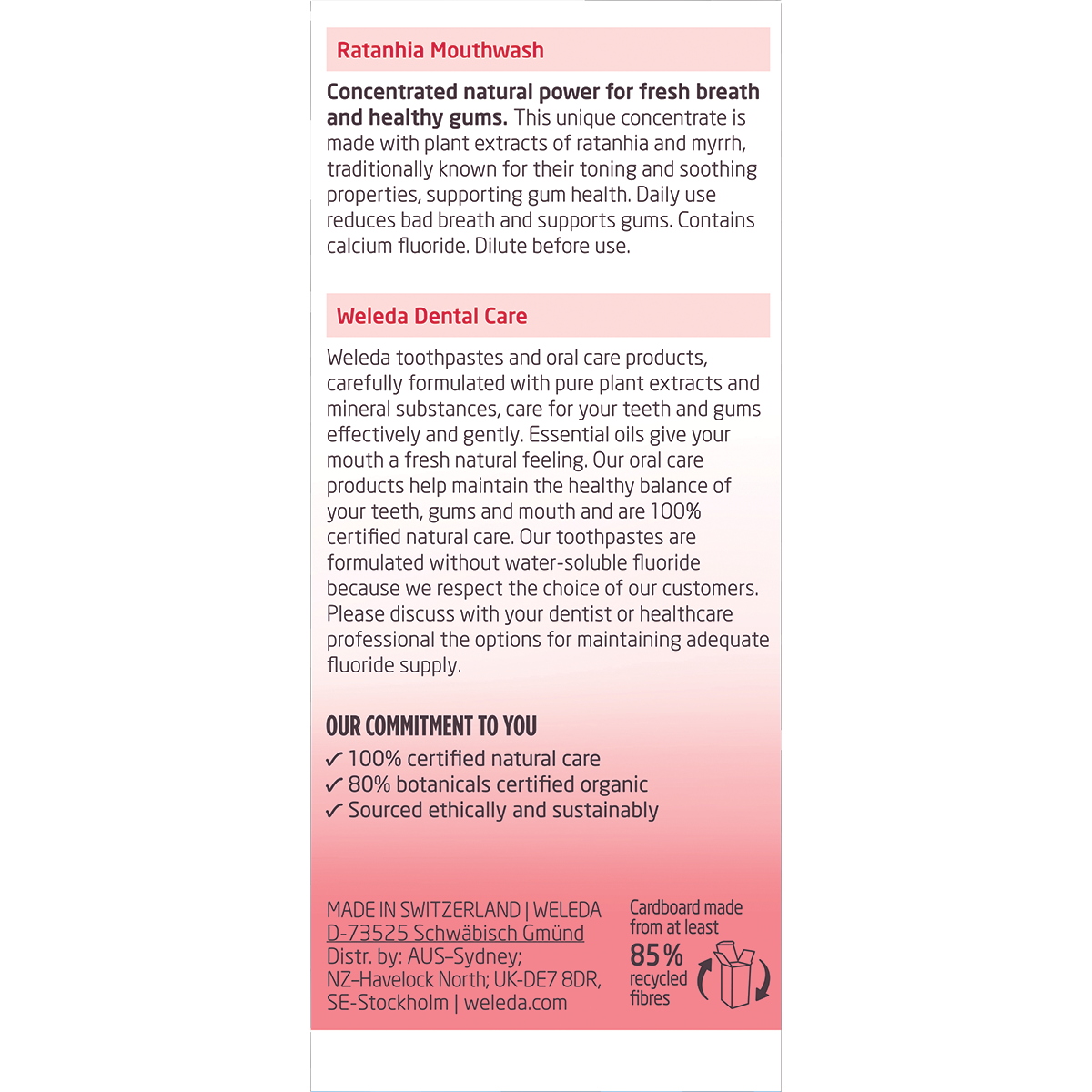 Mouthwash Ratanhia Herbal Mint Flavour