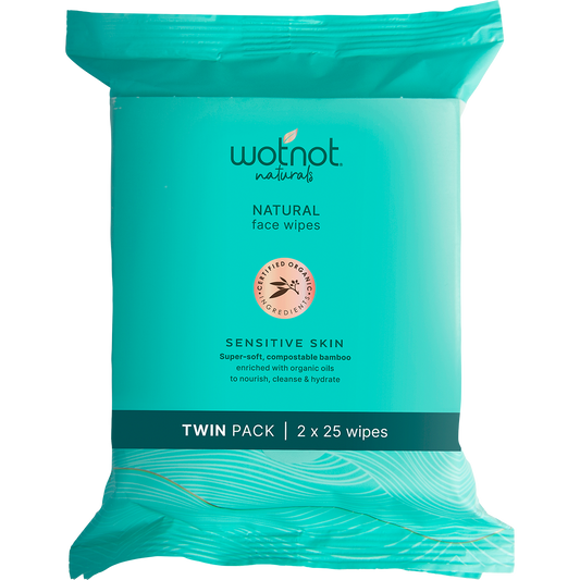 Natural Face Wipes Sensitive Twin Pack