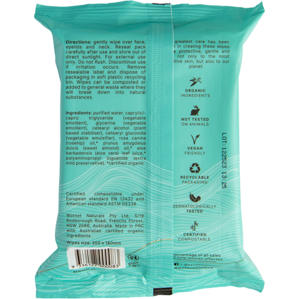 Natural Face Wipes Sensitive
