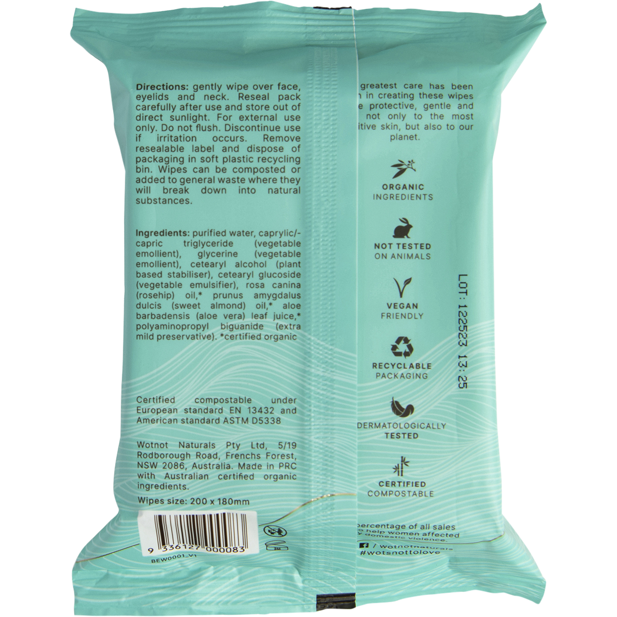 Natural Face Wipes Sensitive