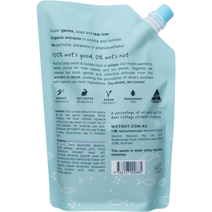 Baby Wash & Bubble Bath Refill Pack For Sensitive Skin