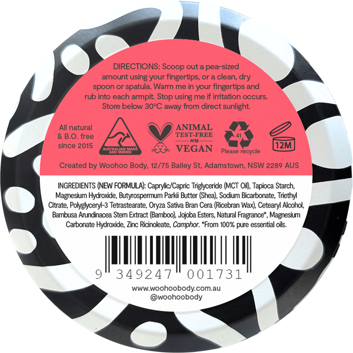 Deodorant Paste Tin Urban Regular Strength