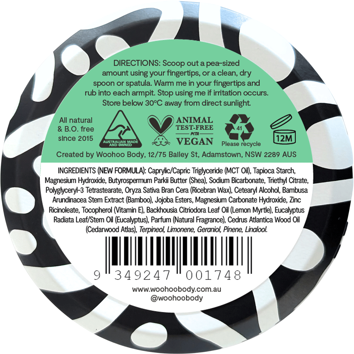 Deodorant Paste Tin Wild Extra Strength