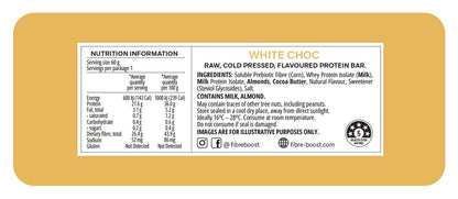 Fibre Boost Cold Pressed White Choc flavoured Protein Bar