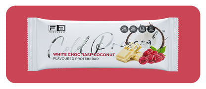 Fibre Boost Cold Pressed White Choc Raspberry Coconut flavoured Protein Bar