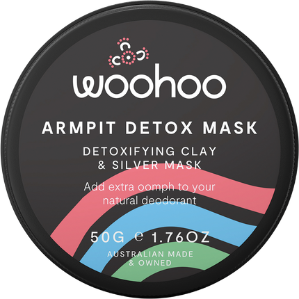Woohoo Body armpit detox mask clay and silver tin natural deodorant detox treatment Australia for switching to aluminium free deodorant