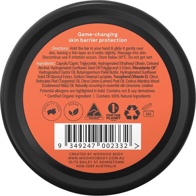 Woohoo Body Bestie natural solid body moisturiser for dry skin hydration and tattoo care skincare