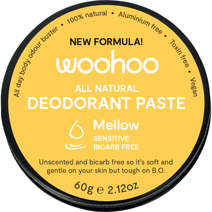 Woohoo Body Mellow Sensitive bicarb free deodorant paste aluminium free natural deodorant Australia for sensitive skin