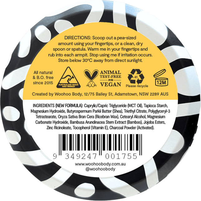 Woohoo Body Mellow Sensitive natural deodorant paste aluminium free deodorant organic deodorant Australia gentle formula