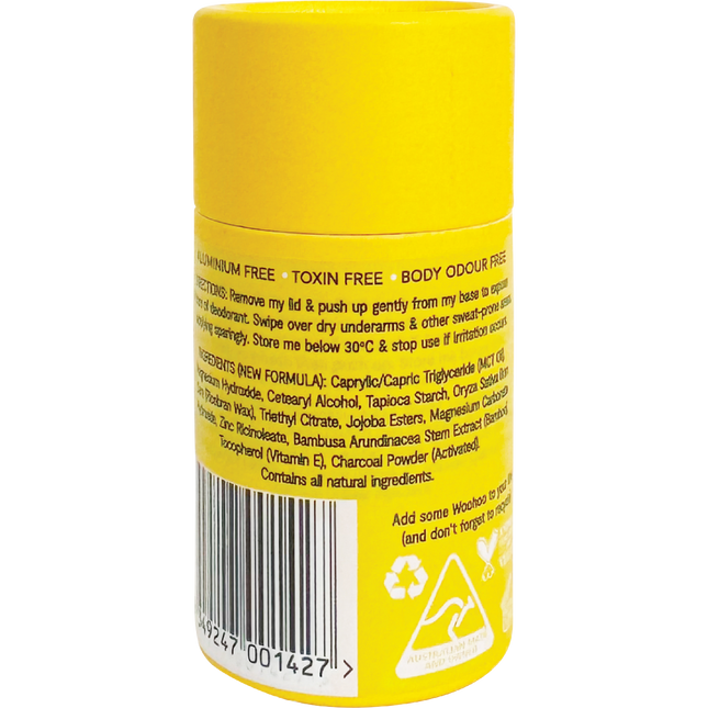 Woohoo Body Mellow Sensitive natural deodorant stick aluminium free deodorant organic deodorant Australia gentle formula