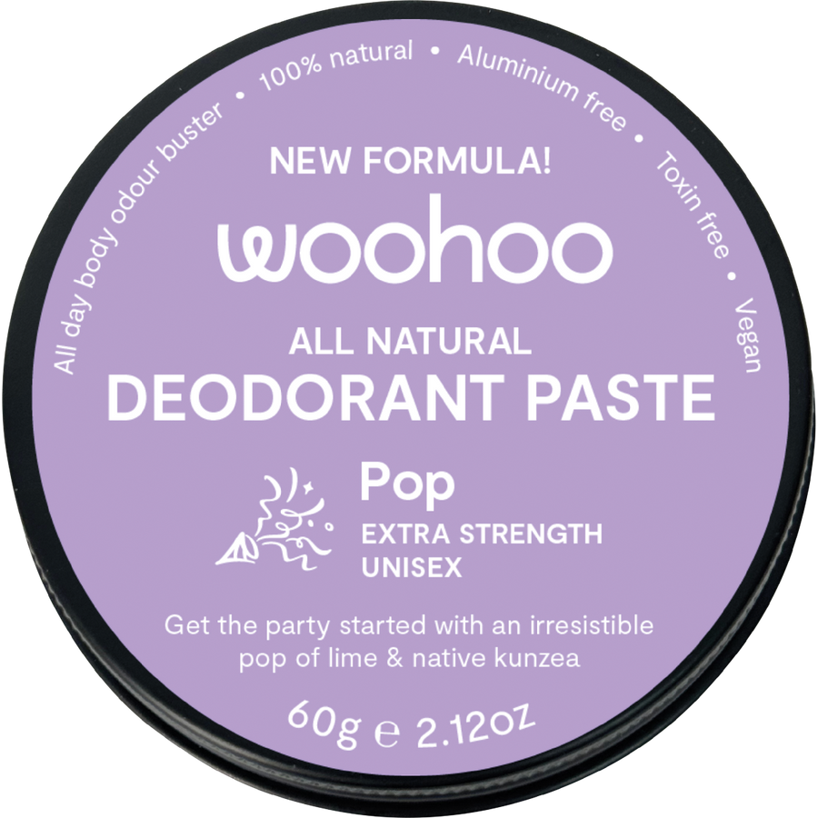 Woohoo Body Pop Extra Strength deodorant paste tin aluminium free deodorant natural deodorant Australia strong odour protection