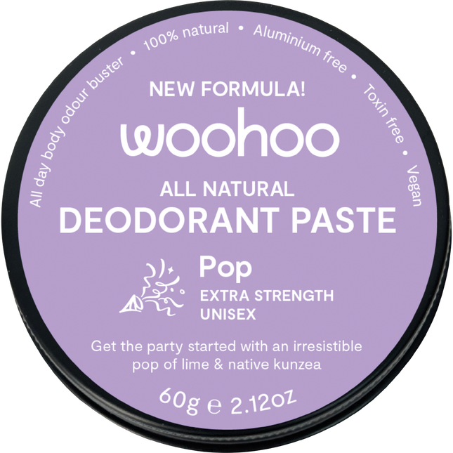 Woohoo Body Pop Extra Strength deodorant paste tin aluminium free deodorant natural deodorant Australia strong odour protection